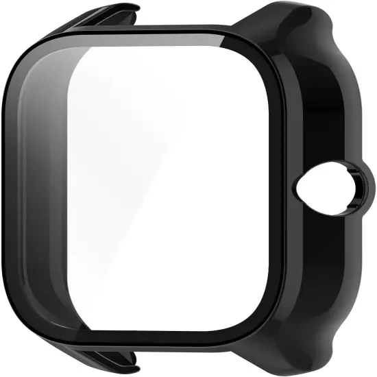 Compatible for Amazfit GTS 4 Case with Built-In Tempered Glass Screen Protector,