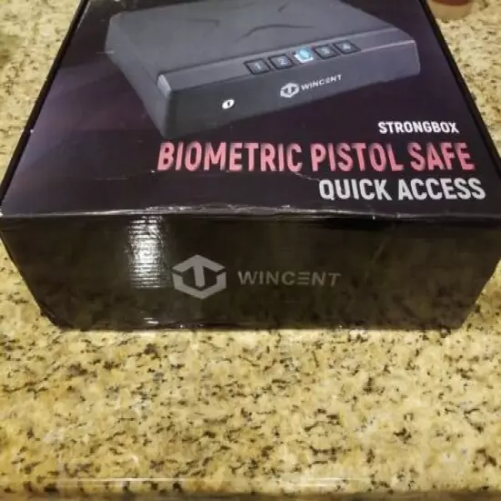 WINCENT Strongbox Biometric Gun Safe Quick Access with Fingerprint, Black *NEW*