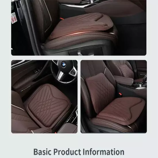 Car Leather Headrest Lumbar Support Rest Neck Pillow Back Cushion Waist Supports