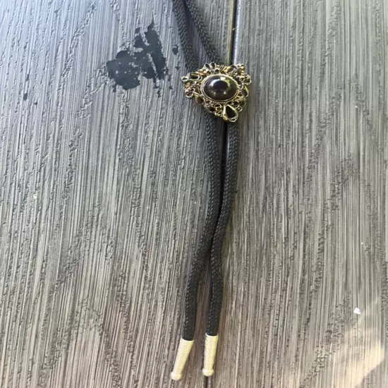 Western Style Dark Stone Bolo Tie