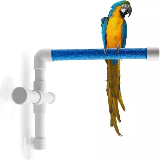 CZWESTC Bird Perch with Suction Cup Parrot Shower and Window Perch Stand Parro