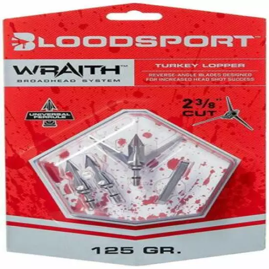 Bloodsport Wraith Turkey Lopper Fixed Blade 125 Grain Stainless Steel Broadhead