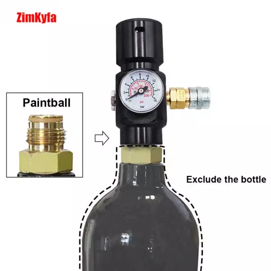 CO2 HPA Mini SFR Regulator 0.825"-14NGO INPUT 1500 PSI OUTPUT 0-130 PSI Air Tool