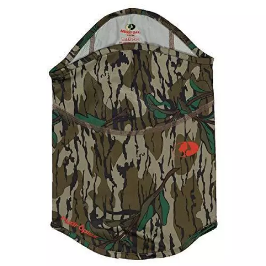 Mossy Oak Men's Camo Face Mask, Hunting Neck Gaiter, Greenleaf, OSFM