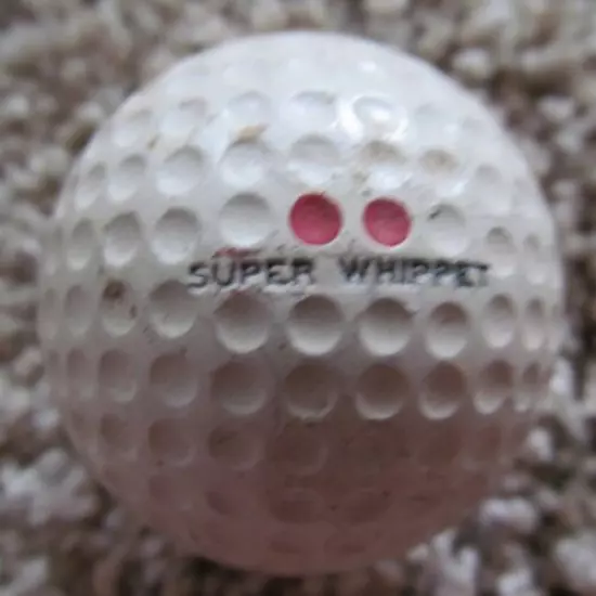 VINTAGE DOUBLE DOT DIMPLE GOLF BALL-SUPER WHIPPET1940'S LOTS OF ORIGINAL PAINT