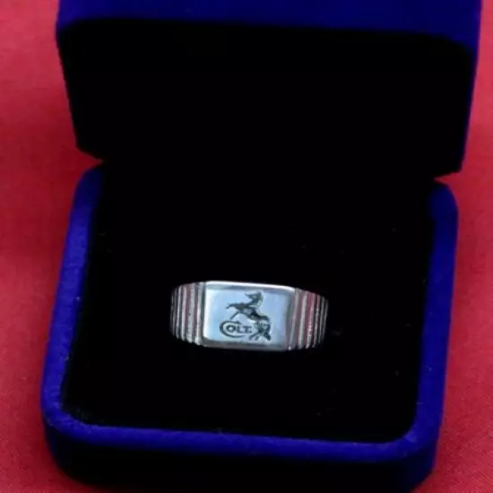 COLT FIREARMS Rampant Colt Sterling Silver Ladies Ring Size 10 in Box