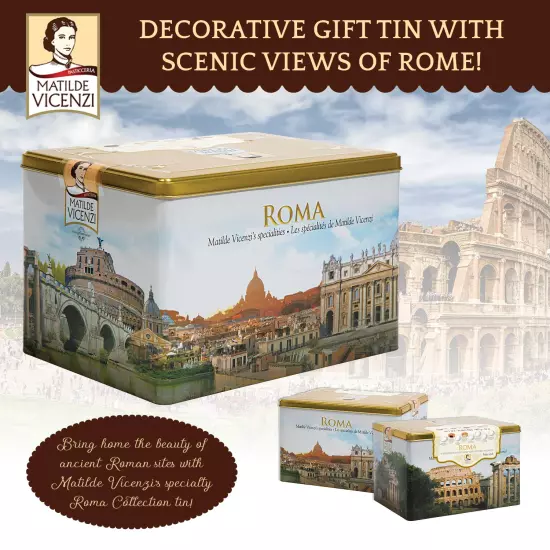 Matilde Vicenzi Roma Cookie Tin - Italian Pastries & Bakery Cookies in Individua