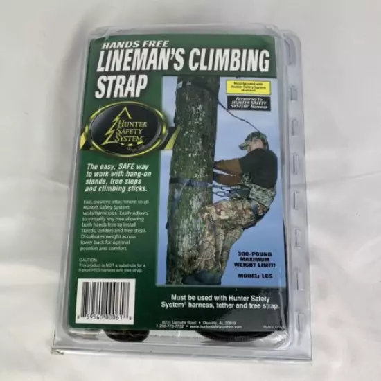 Hunter Safety Systems Lineman's Climbing Strap Black NIB