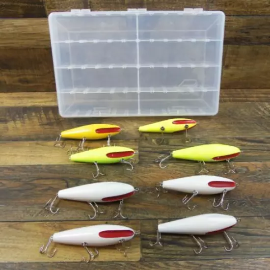 8 Vintage Hastings Wilson Wobbler Fluted Wood Fishing Lures Estate Find