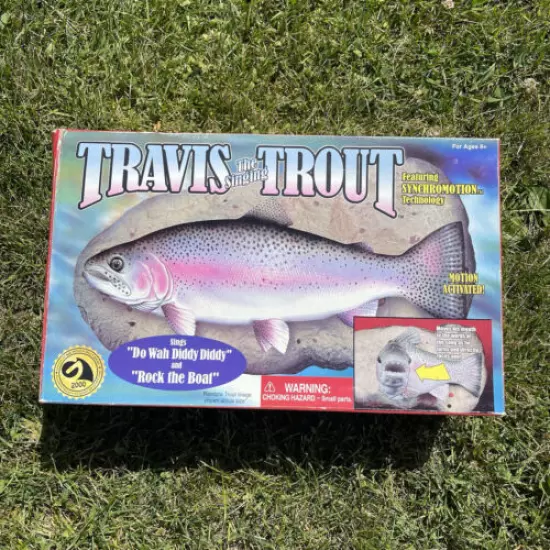 Vtg Gemmy Travis The Singing Trout Big Mouth Rainbow Trout AS IS FOR PARTS ONLY