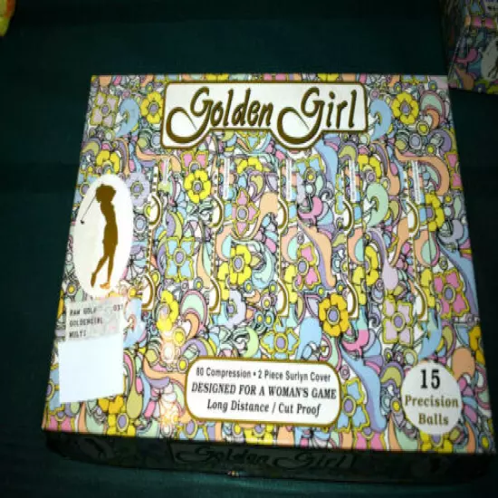 NIB WOMENS GOLDEN GIRL 15 GOLF BALLS LONG DISTANCE 80 COMPRESSION CUT PROOF