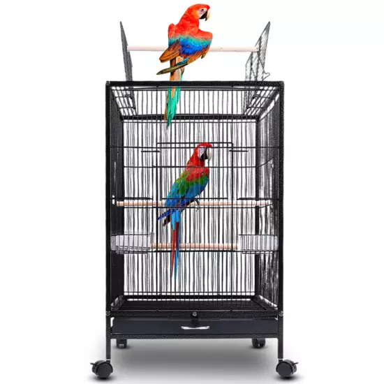 30" Bird Cage Wrought Iron with Rolling Stand Lovebird Parrot Finch Cage