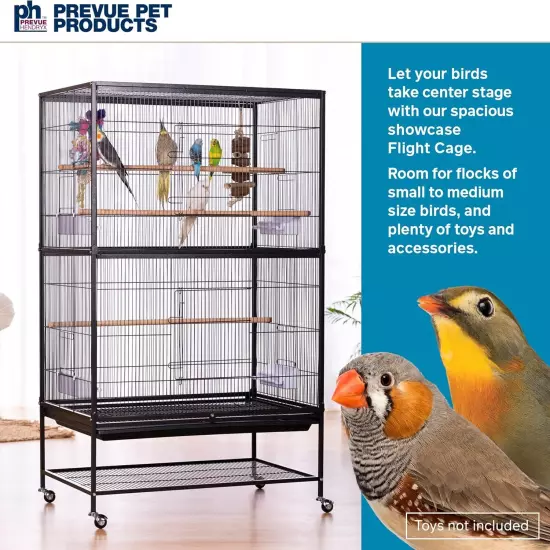 Prevue Pet Products Wrought Iron Flight Cage 31.0"L x 20.5"W x 53.0"H, Black 