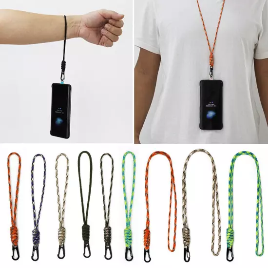 Strong Rope Neck/Wrist ID Lanyard Metal Clip For Keys ID Card Pass Phone Holder