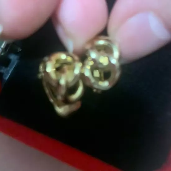 VINTAGE CHRISTIAN DIOR gold eternity clip on earrings Gold Plated.