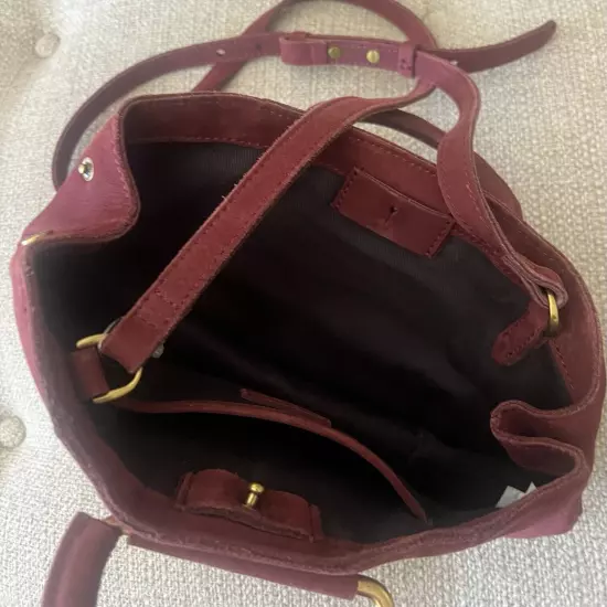 Madewell D Ring Leather Burgundy Bag Handbag $128 Sold Out 