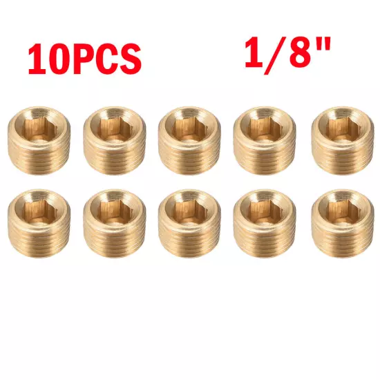 10pcs 1/8" Male Brass Internal Hex Head Thread Socket Pipe Plugs US Stock ++