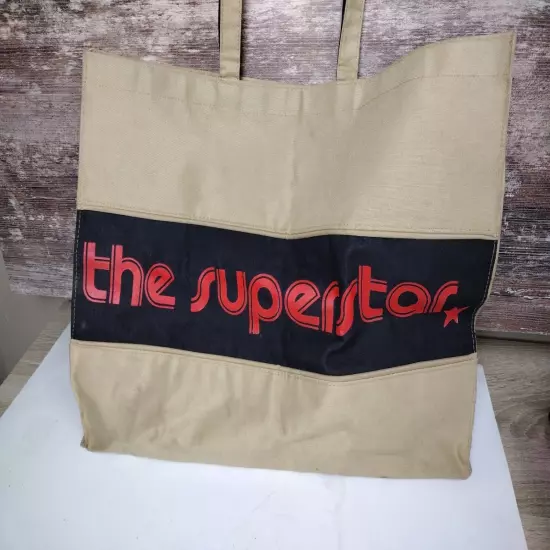 Ralfeaux Canvas Tote Shopping Travel Bag Beige Cream "The Superstar" Vtg