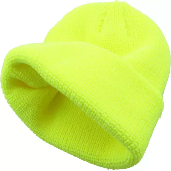 Warm Winter Knit Cuff Beanie Cap Fisherman Watch Cap Daily Ski Hat Skully