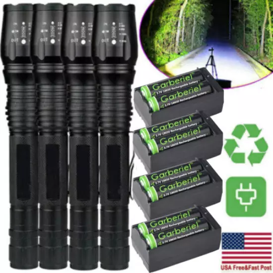 Tactical Police High-Lumens T6 LED Zoomable Flashlight Aluminum Torch Lamp Light