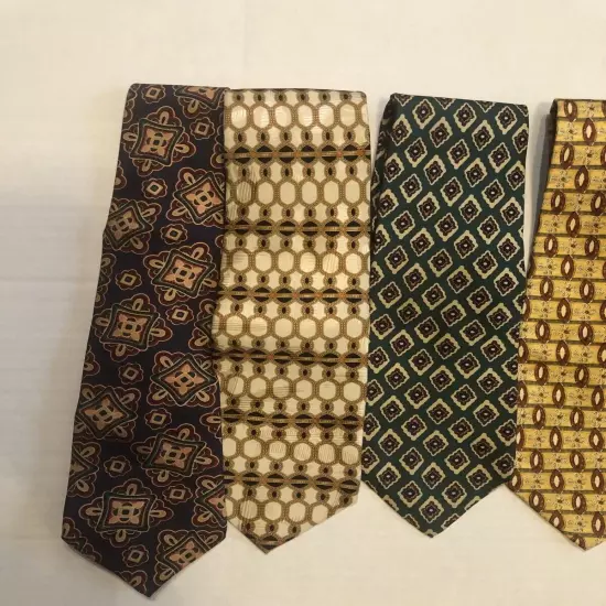 Mens Silk Neckties Lot Of 8 Oscar de La Renta Harolds Aquascutum Ferrell Reed +