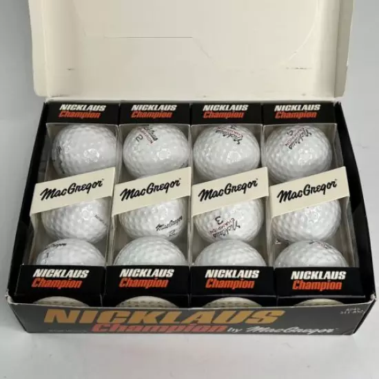 Vintage Macgregor Jack Nicklaus Champion Liquid Center Golf Balls NOS 12