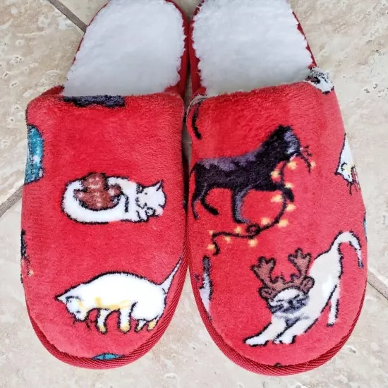 VERA BRADLEY HOLIDAY CATS MEOW ROBE or SLIPPERS:NWT CATS MEOW Limited Edition