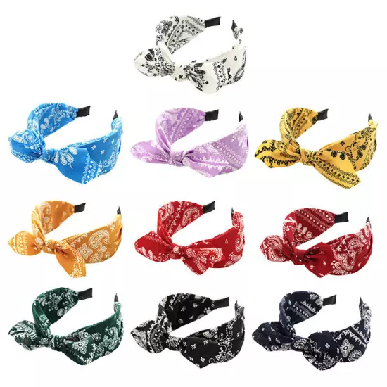 Women Headband Boho Floral Alice Band Fashion Twist Knot Headbands Soft Hairband