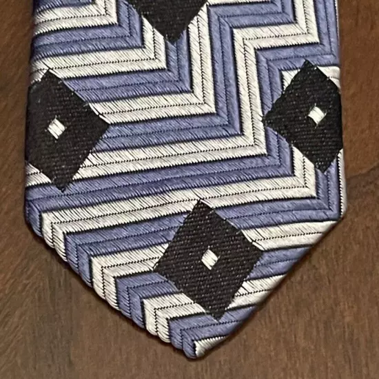 Hathaway Blue Black 100% Imported Silk Men’s Neck Tie Made In USA