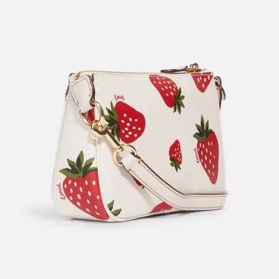 Nwt Coach Nolita 19 With Strawberry Print CH533 + Extended Chain Strawberry