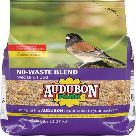 No Waste Blend Wild Bird Food, Premium Shell Free and No Mess Bird Seed for Outs