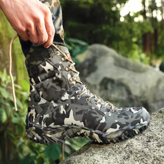 Fashion Military Tactical Combat Boots High Top Camouflage Boots Men