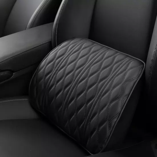 Car Neck Pillow PU Leather Lumbar Waist Support Backrest Headrest Cushion