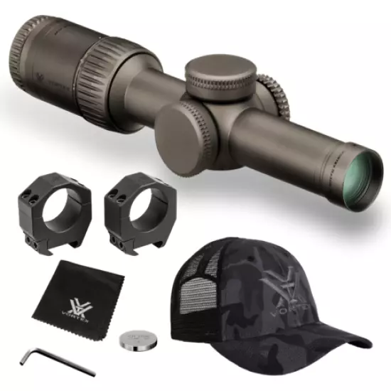 Vortex Optics Razor HD Gen II-E 1-6x24 VMR-2 MRAD Riflescope with Rings and Hat