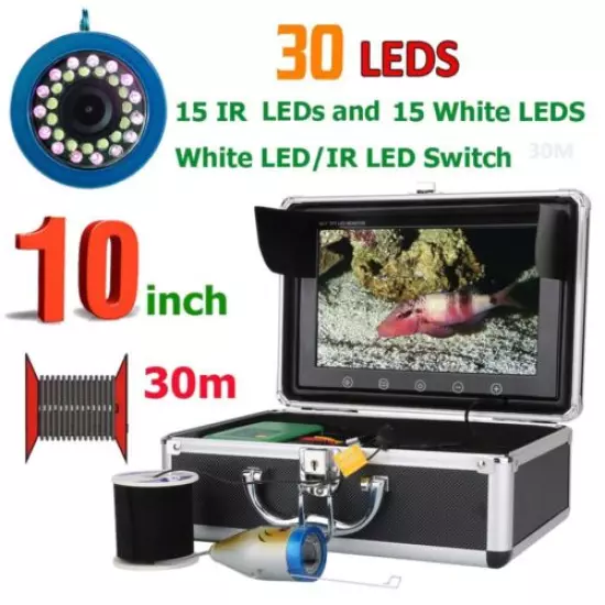 10" 30M 1000TVL Fish Finder Underwater Fishing Camera For Ice/Sea/River Fishing