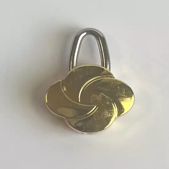 Small Gold Tone Swirl Luggage Lock with Key, Mini Padlock, 1.5”