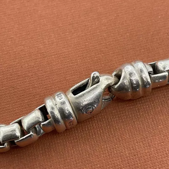 David Yurman Men’s Bracelet Box Link 5mm Sterling Silver Size 8 inches