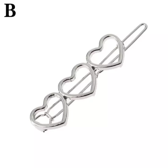 Women Girls Silver Hair Clips Metal Hair Clip Barrette Slide Hairpin Cl2 D1C8 _ж