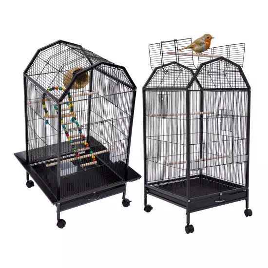 Bird Cage Large Pet cage Wheels Parrot Parakeet Canary Finch Conure with Stand