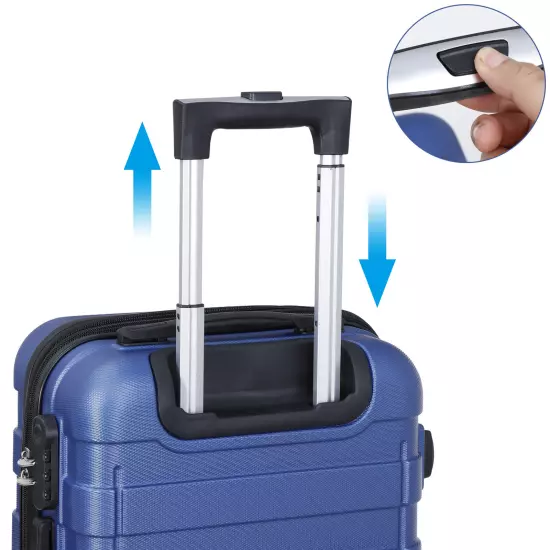 Travel Suitcase 21" Carry On Luggage Hardside Expandable Spinner with Wheel Blue