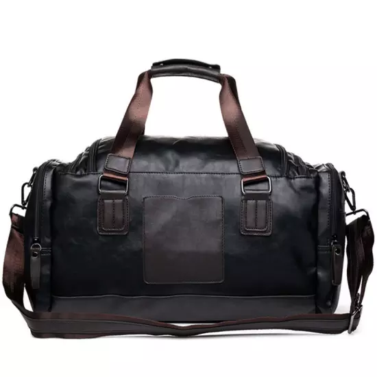 US Men's Leather Duffle Bag Handbag Travel Bag Weekend Overnight Bag BL