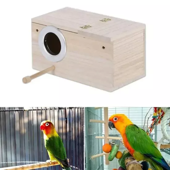 Wooden Bird Breeding Box Cage Nest for Parrot, Lovebirds, Finch - Home Tools NEW