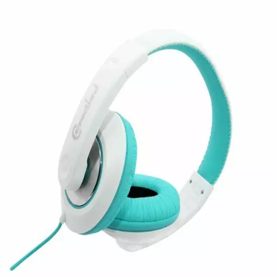 Gaming Headphones Headset w/ Microphone 3.5mm Wired Kids ( White / Teal ) TF