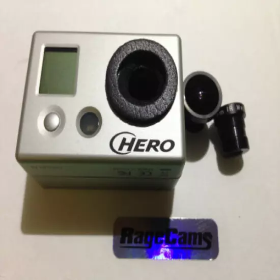 GOPRO HD HERO CAMERA HUNTING CAMERA LENS CHANGE MODIFIED RAGECAMS ZOOM 12MM LENS