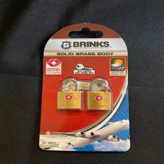 Brinks 161-20271 TSA Approved Luggage Lock Solid Brass 2-Pack 20mm( Brand New)