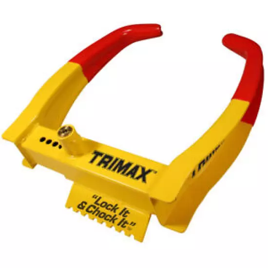 TCL75 Trimax TCL75 Deluxe Universal Wheel Chock Lock-Yellow/Red