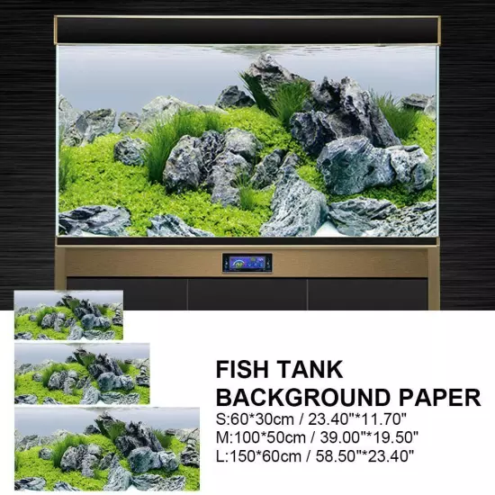 Fish Tank Background Paper Aquarium Aquascape Stone Poster Decor Fish Tank RE