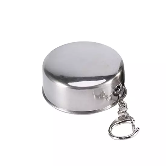 S/M/L Stainless Steel Travel Folding Cup Camp Keychain Retractable Telescopic