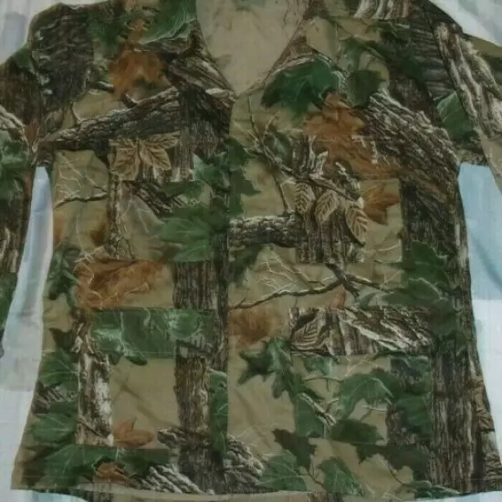 ATLANCO REALTREE CAMOUFLAGE TREES LEAVES HUNTING COMBAT TACTICAL JACKET SMALL