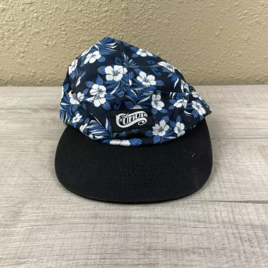 Men's Baseball Cap One Size Black Floral Print Cotton Adjustable Strap Back Hat